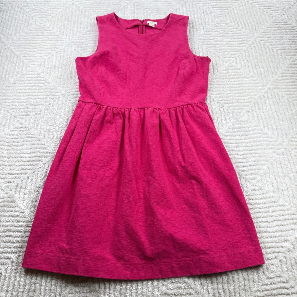 J Crew Dress Women's L Pink Sleeveless Fit Flare Work Office Brunch Coquette